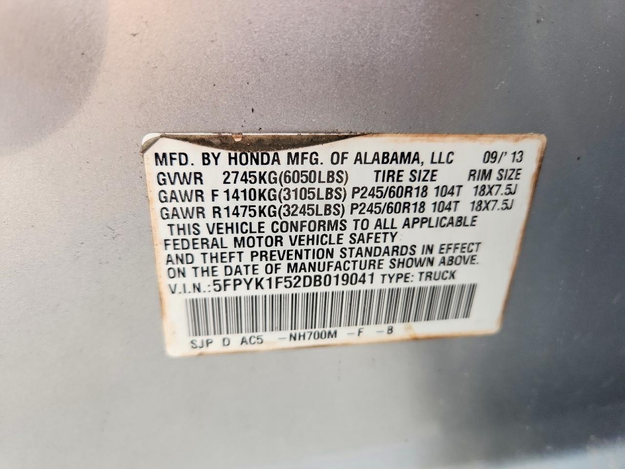 2013 Honda Ridgeline RTL