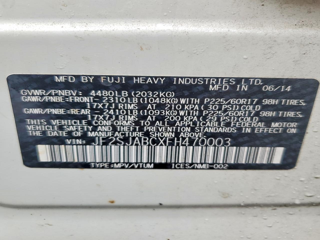 2015 Subaru Forester 2.5i