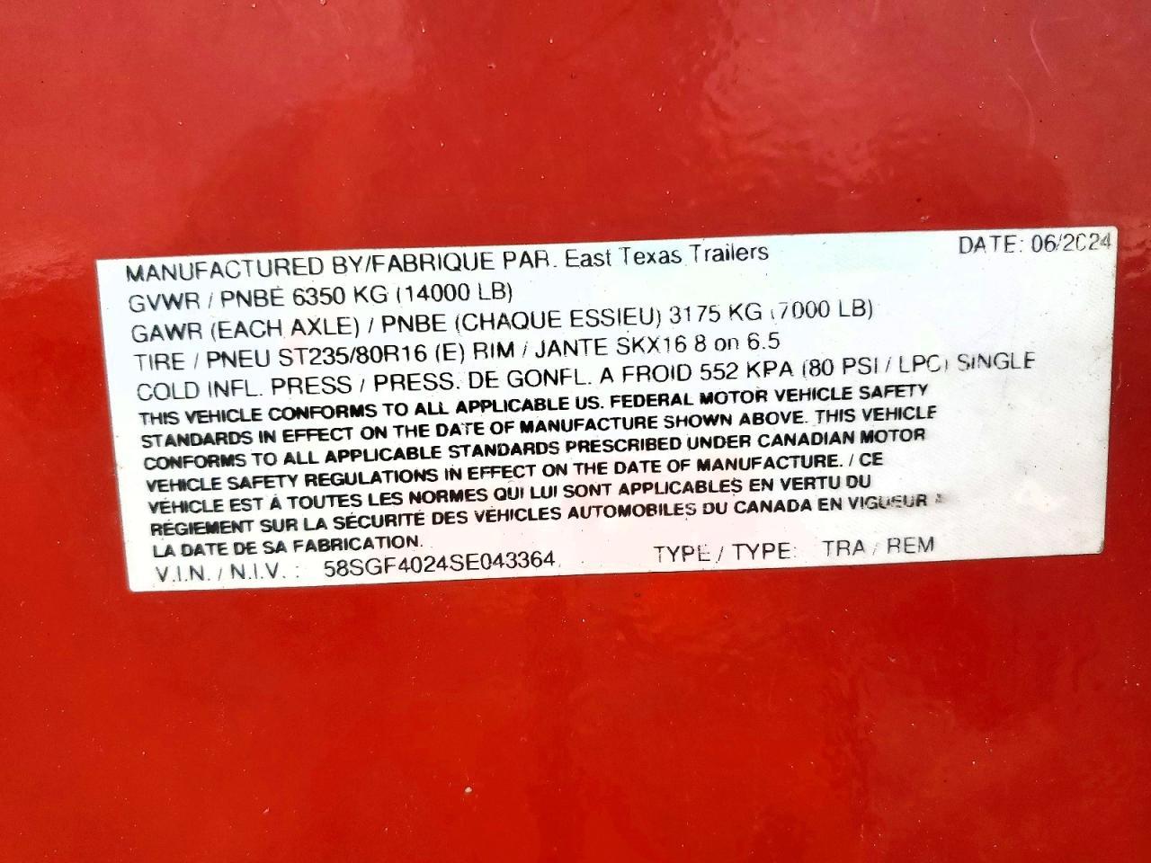 2025 East Texas Equipment Trailer