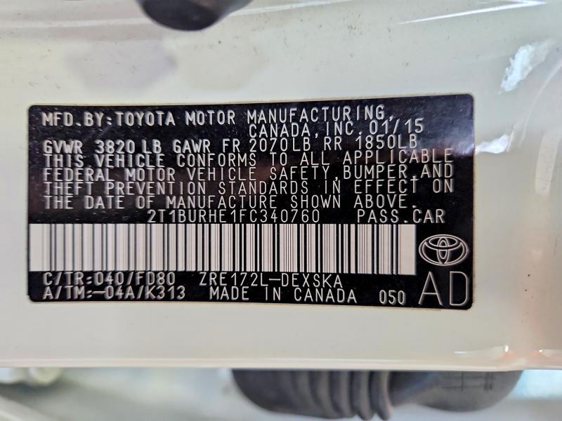 2015 Toyota Corolla s Plus