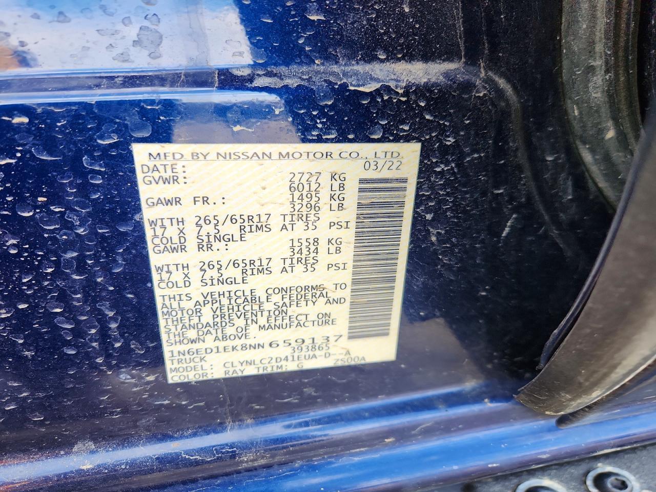 2022 Nissan Frontier SV