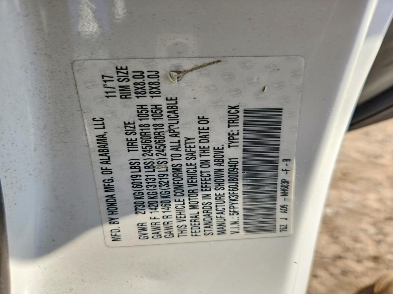 2018 Honda Ridgeline RTL