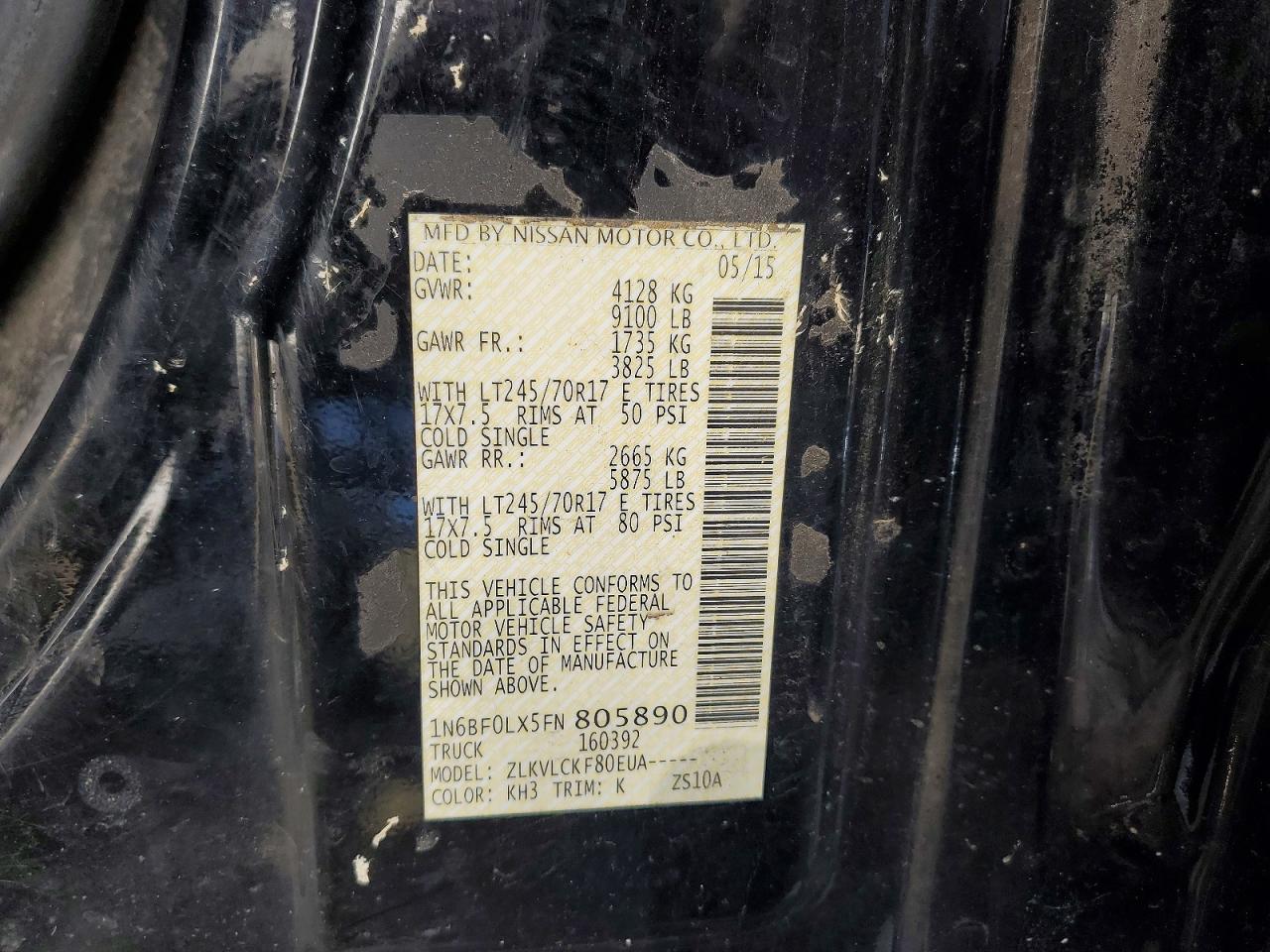 2015 Nissan NV 2500 HD S