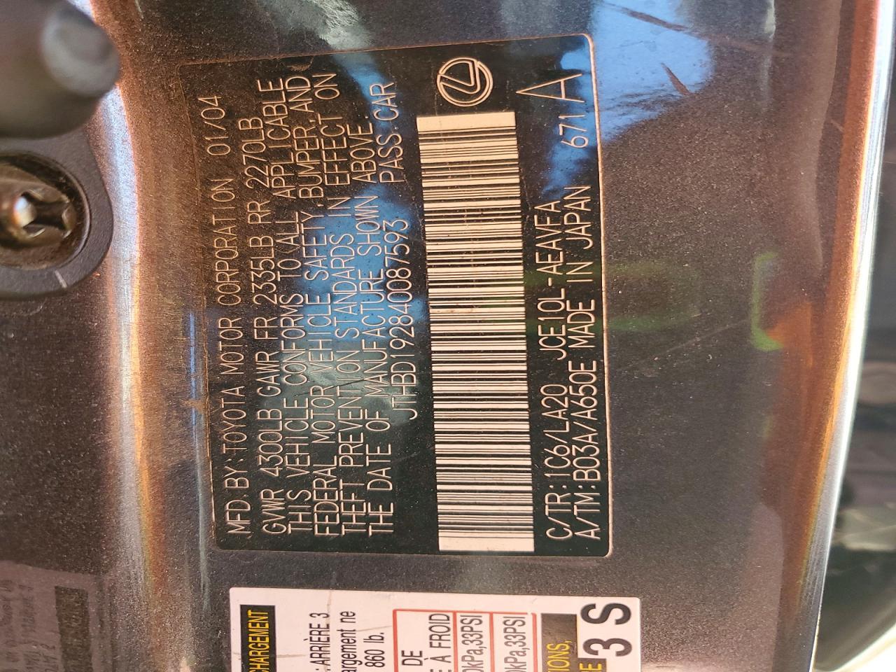 2004 Lexus Is 300