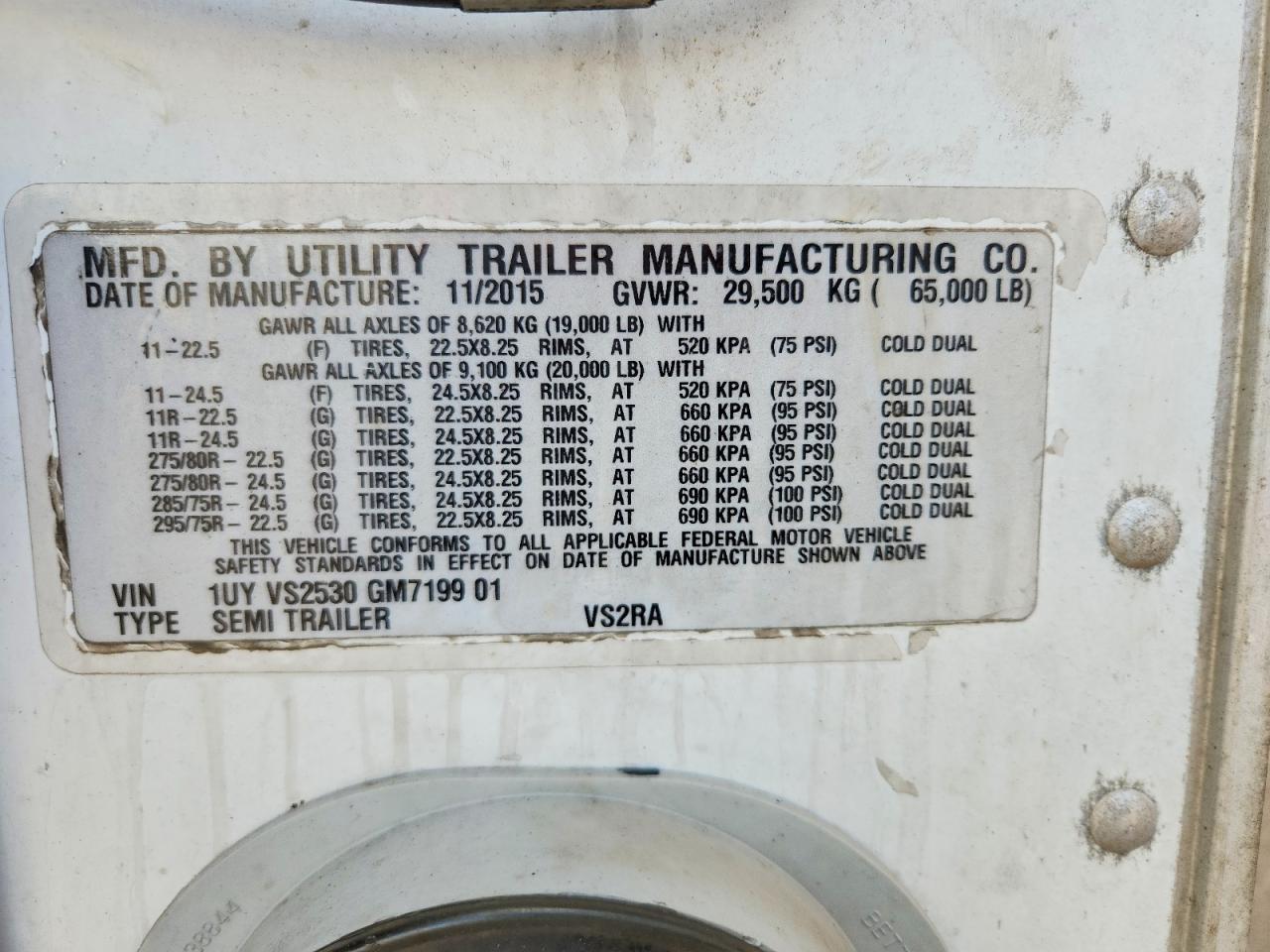 2016 Reefer Utility Trailer