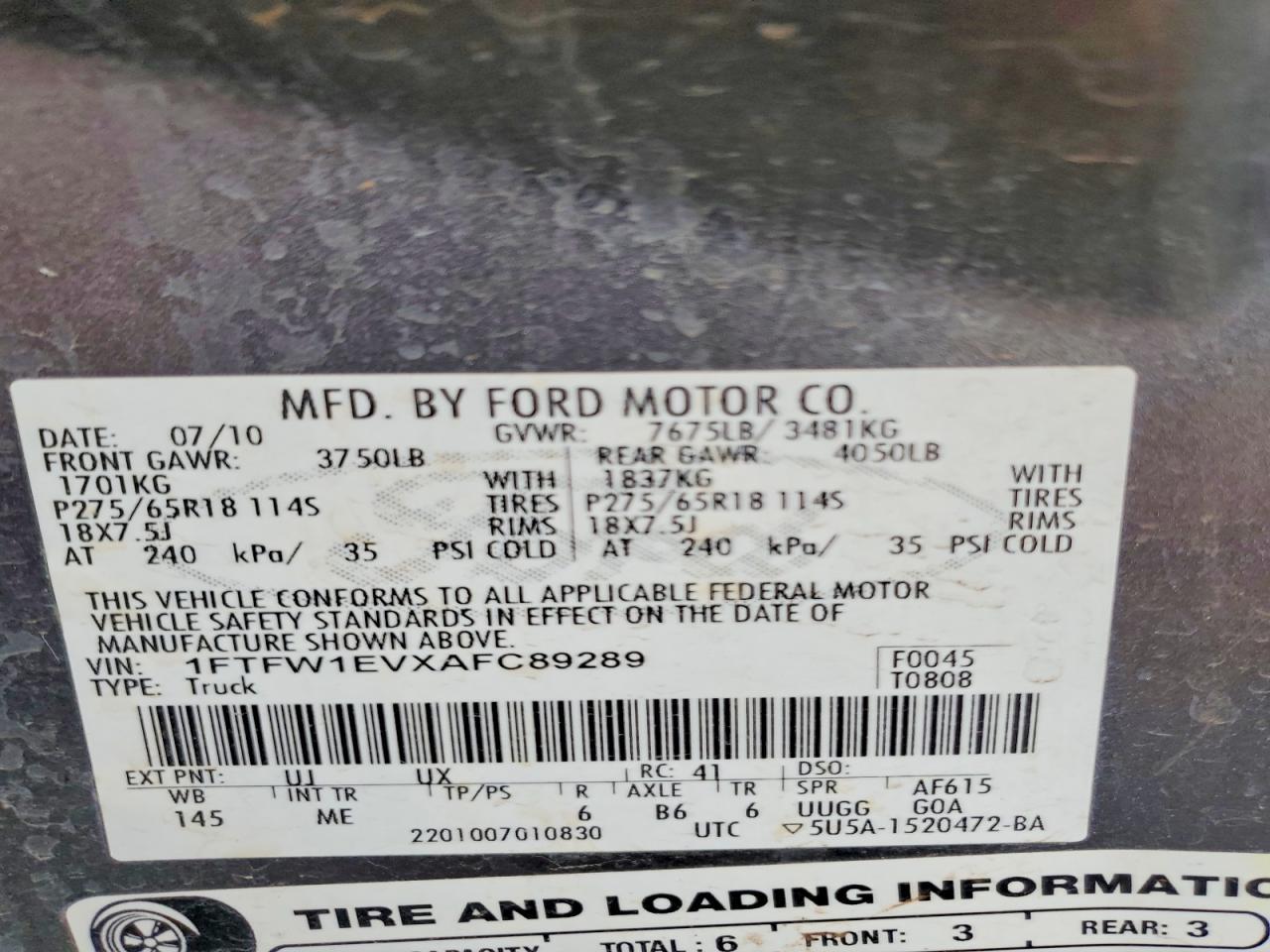 2010 Ford F150 Supercrew