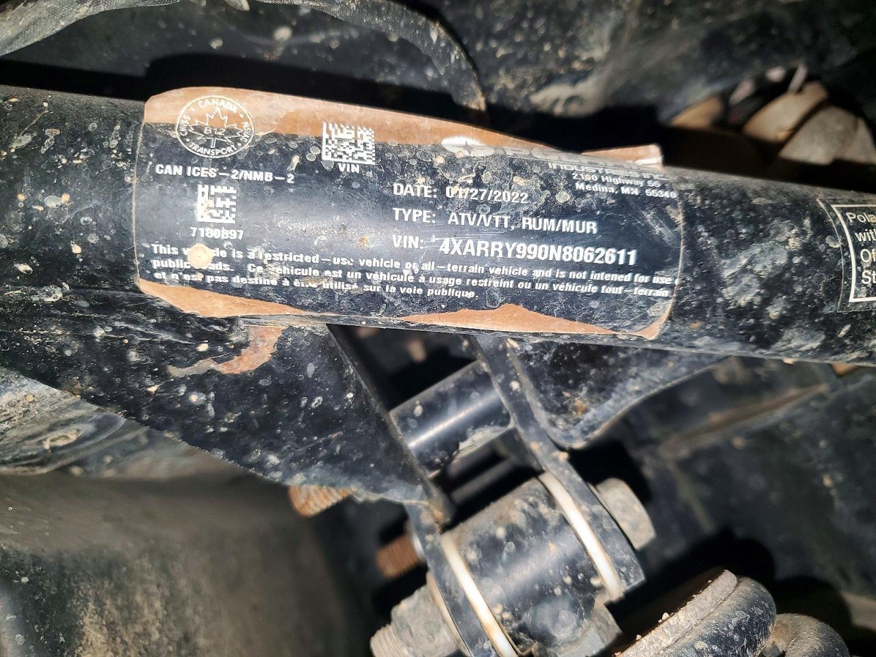 2022 Polaris Ranger Utility Vehicle