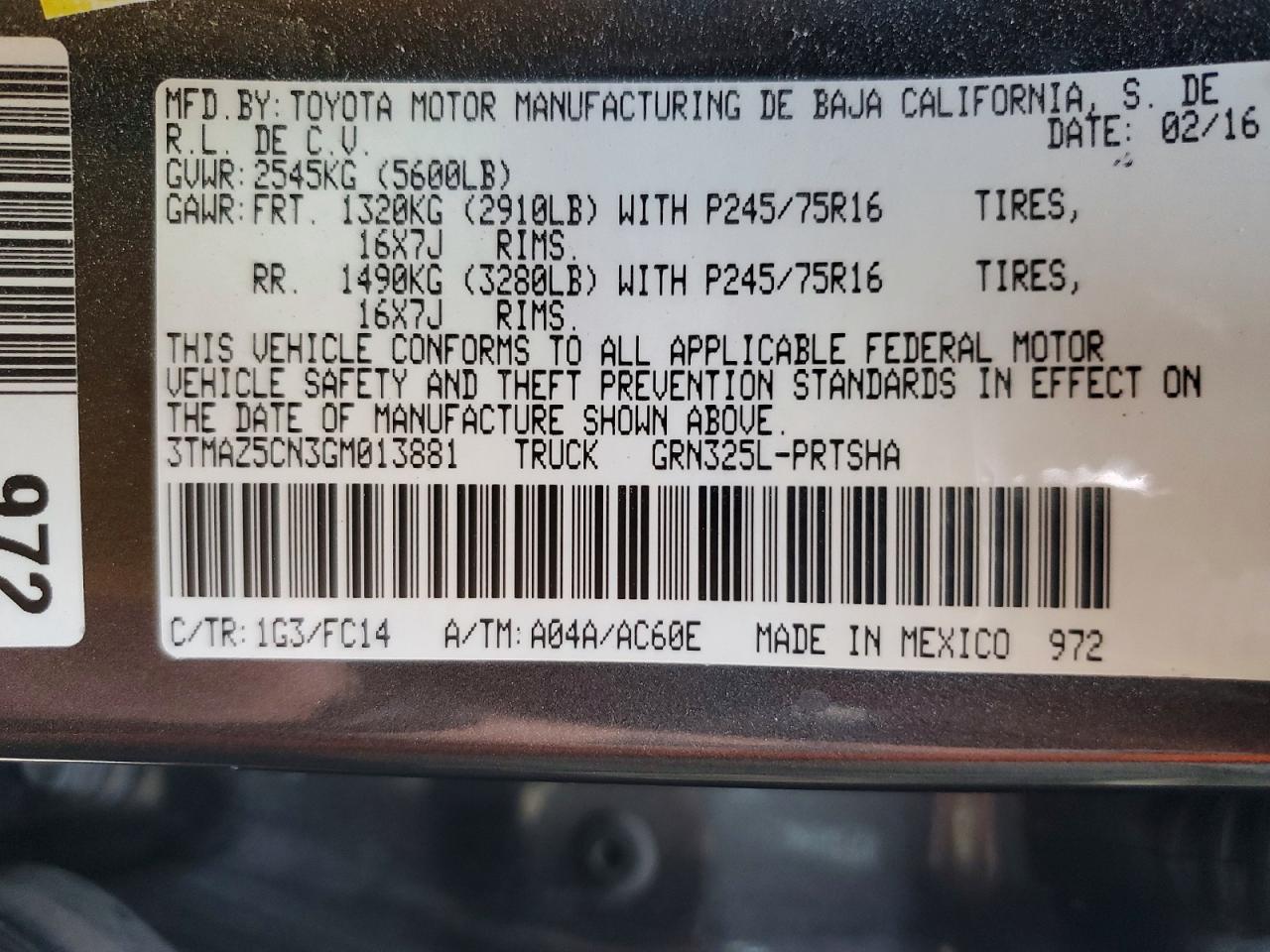 2016 Toyota Tacoma SR5 V6
