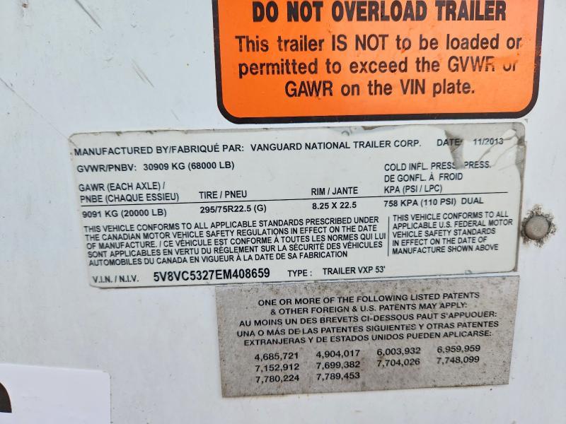 2014 Vanguard 2021 Vanguard DRY Van Trailer