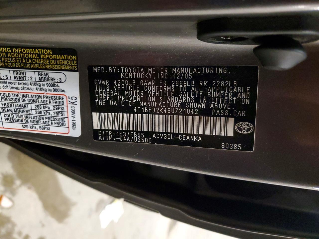 2006 Toyota Camry Standard