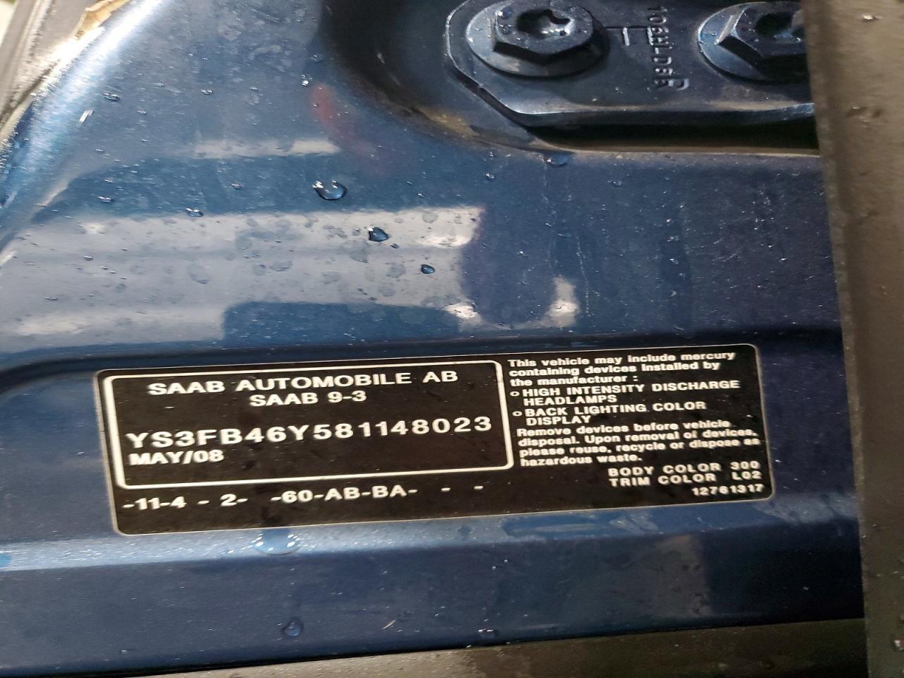 2008 Saab 9-3 2.0t