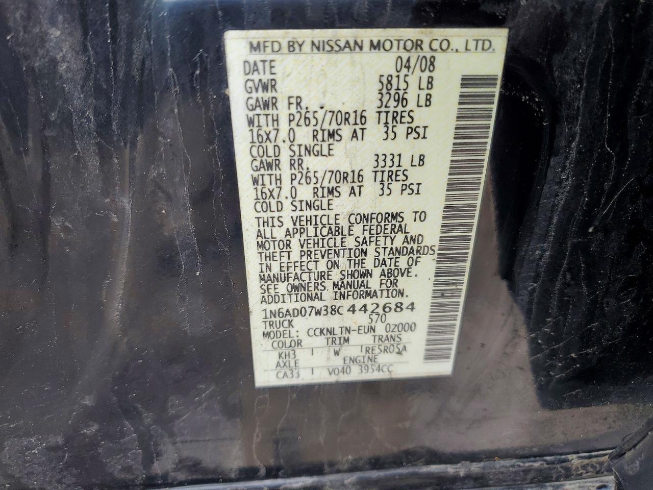 2008 Nissan Frontier SE V6