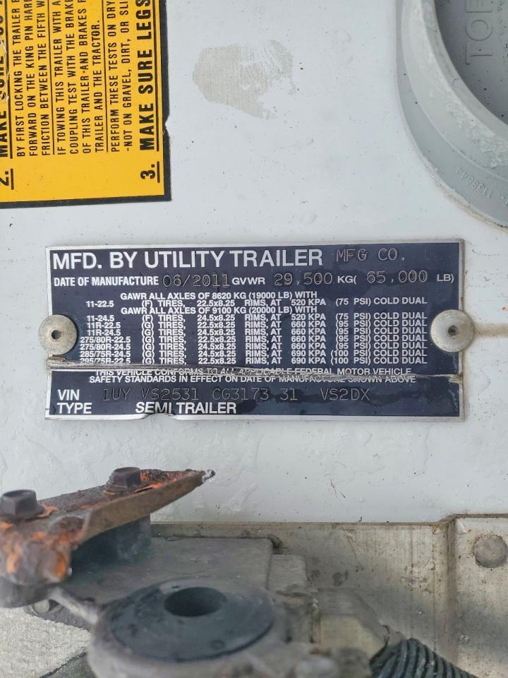 2012 Utility VS2DX DRY Van Trailer