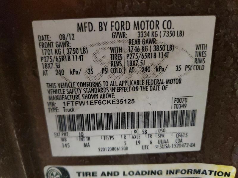 2012 Ford F150 Supercrew