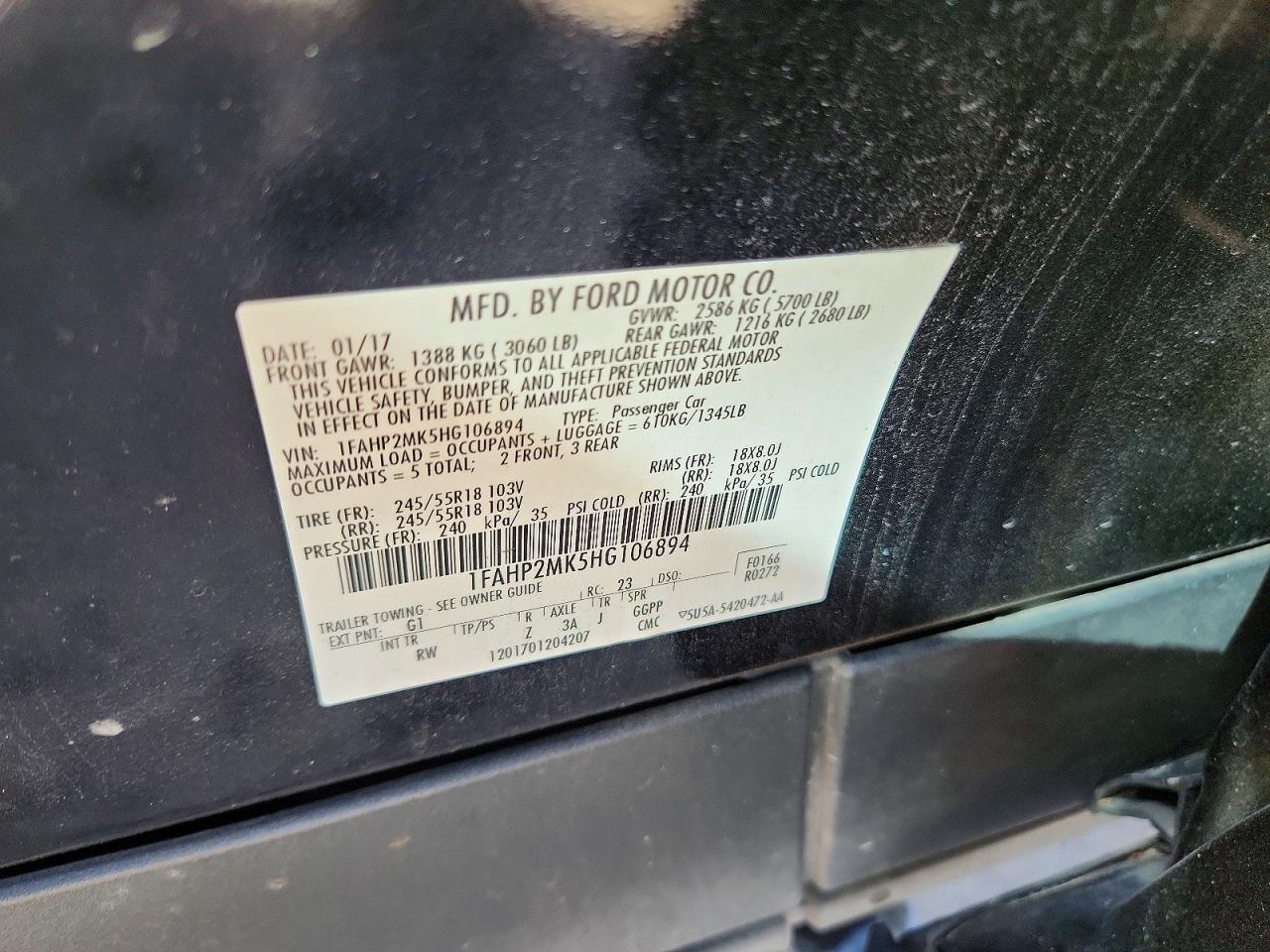 2017 Ford Taurus Police Interceptor