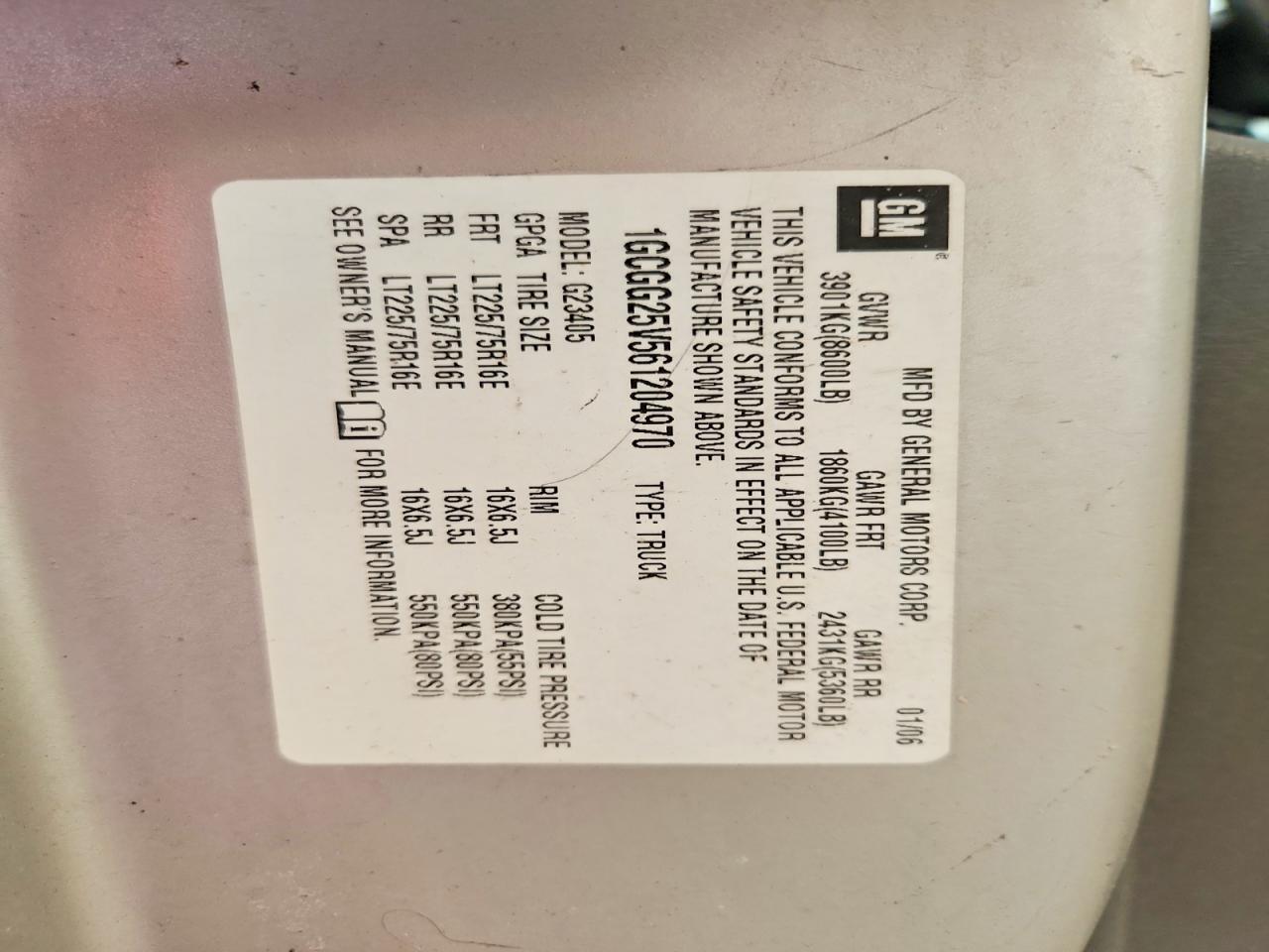 2006 Chev Rolet Express 2500 Utility / Service Van