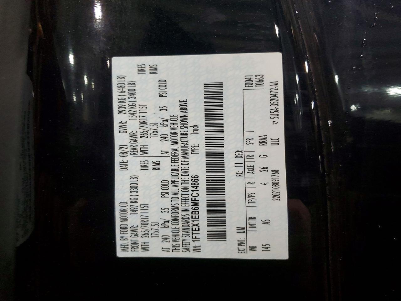 2021 Ford F150 Super Cab