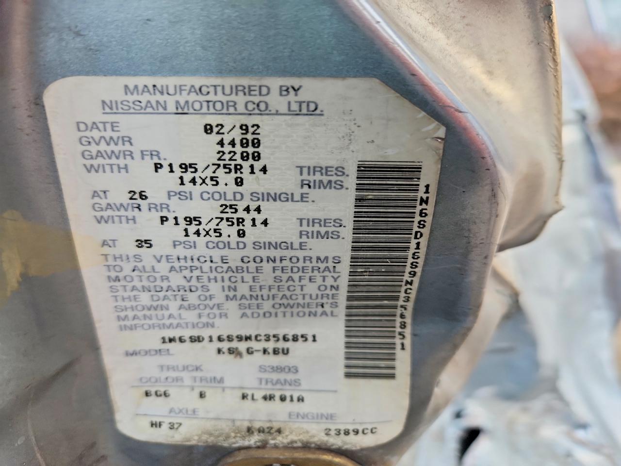 1992 Nissan Truck Base