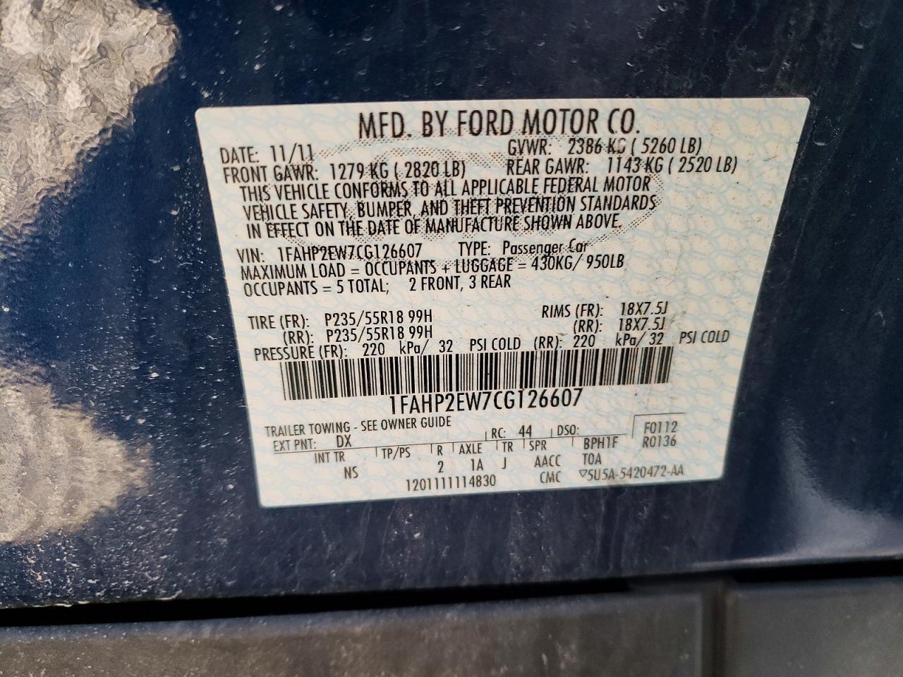 2012 Ford Taurus sel