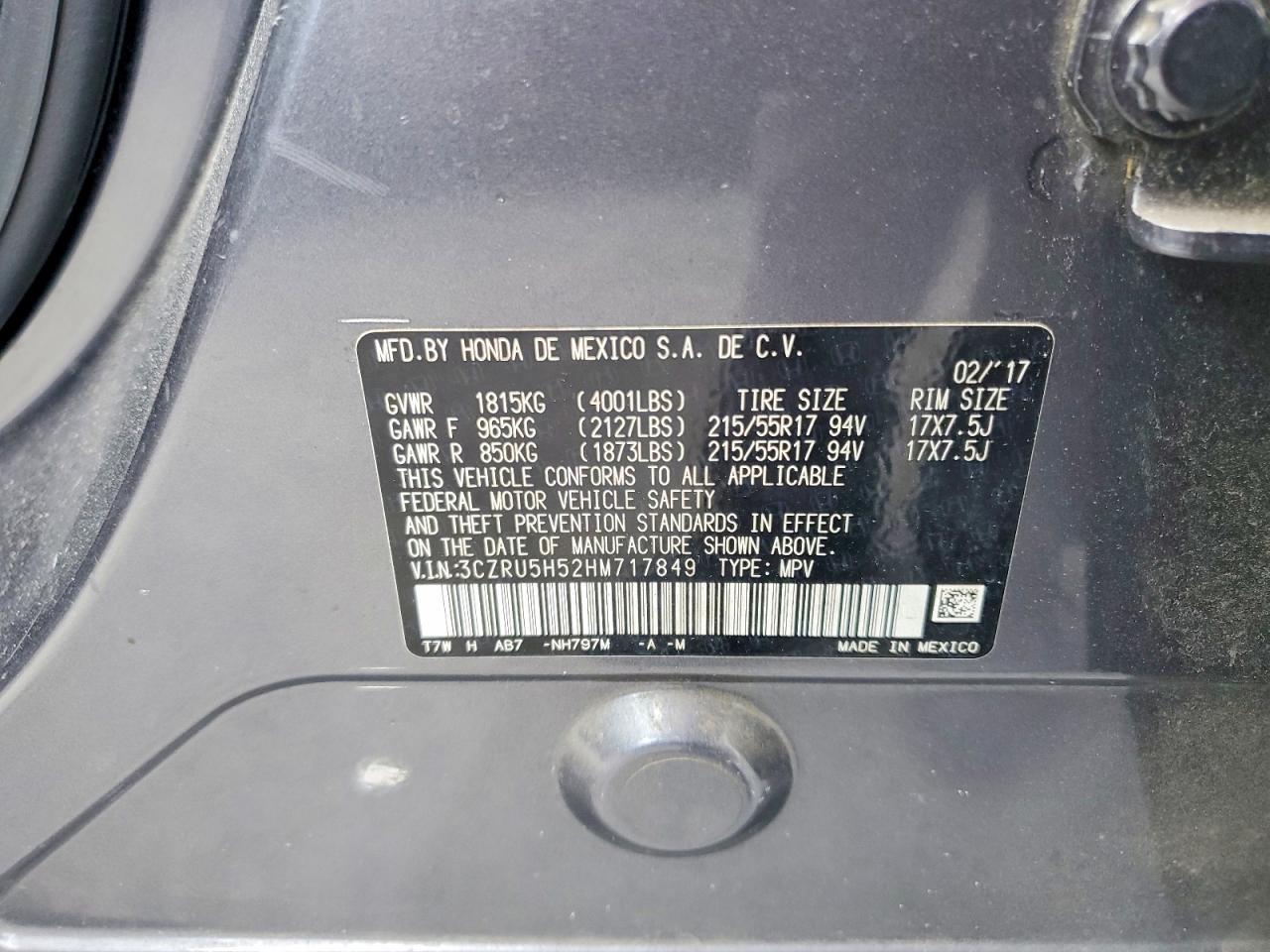 2017 Honda Hr-v ex