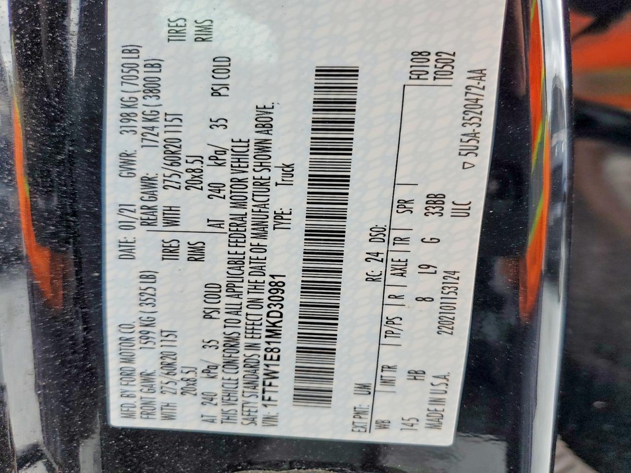 2021 Ford F150 Supercrew