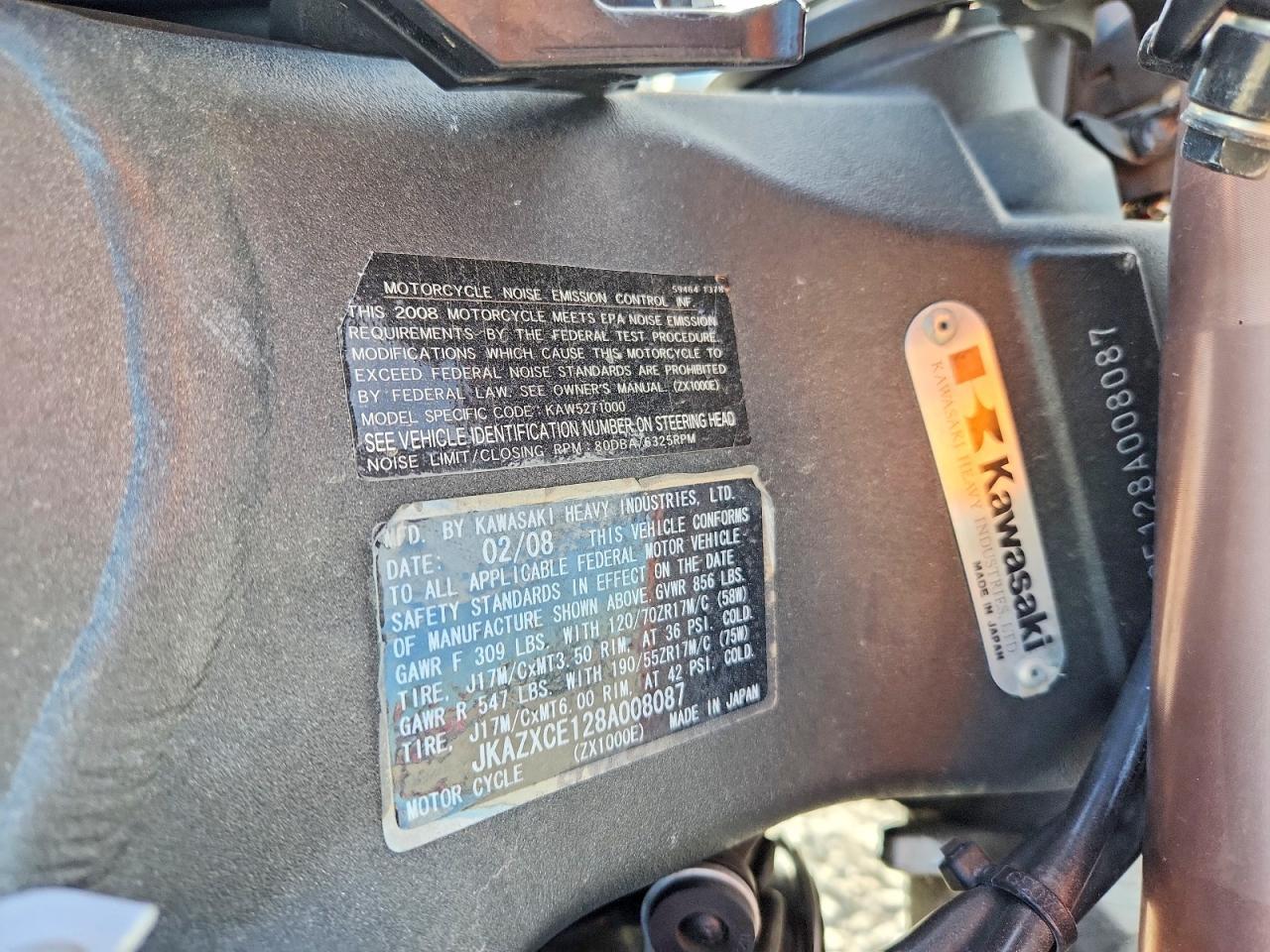 2008 Kawasaki ZX1000 E