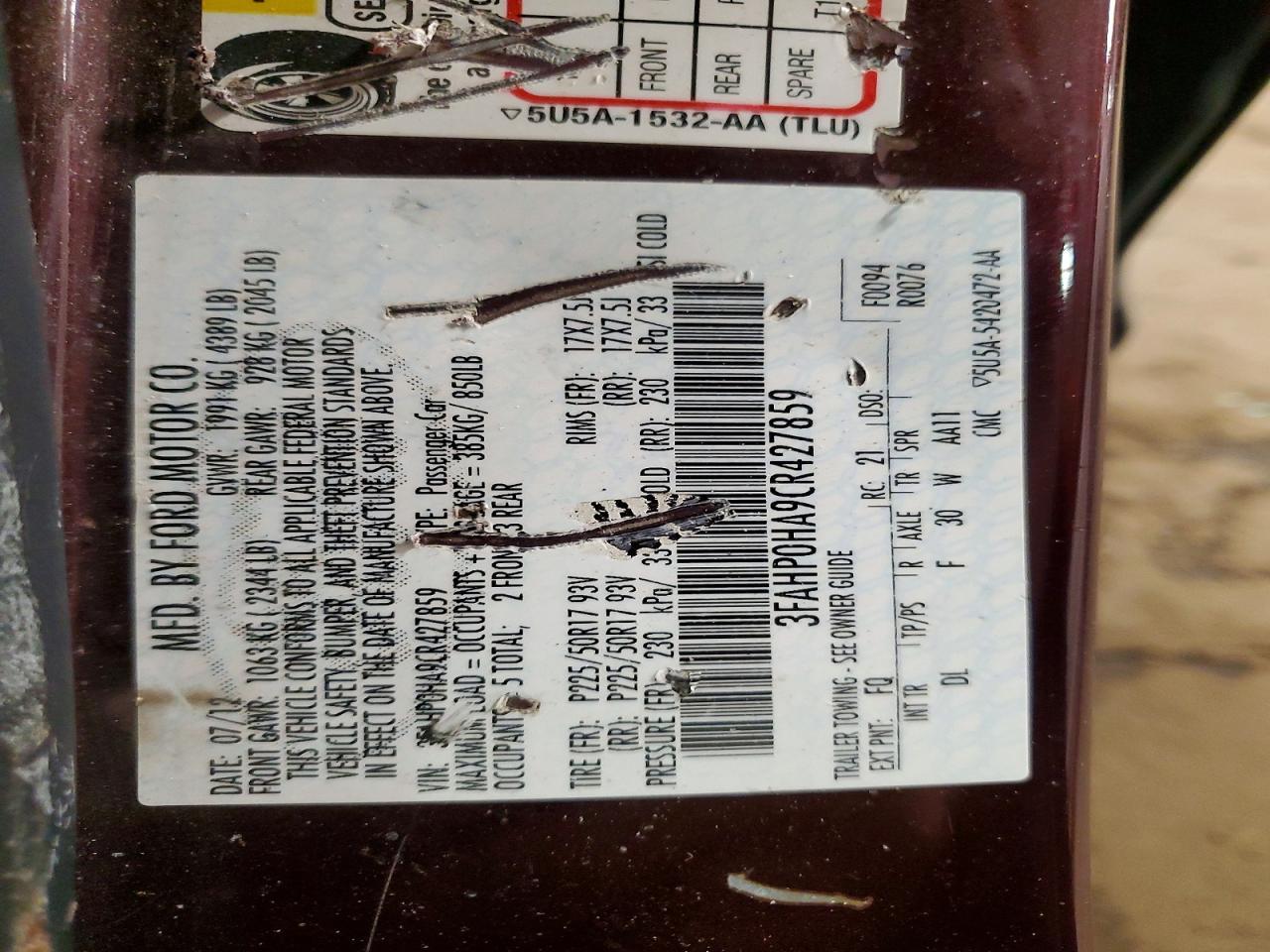 2012 Ford Fusion se