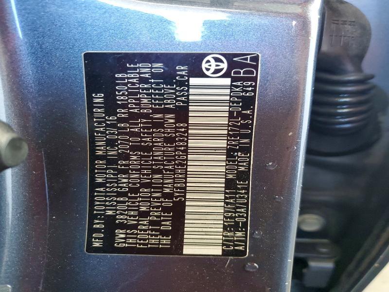 2016 Toyota Corolla l