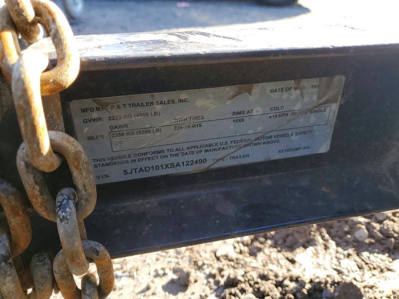 2025 P&T 5X10 Dump Trailer