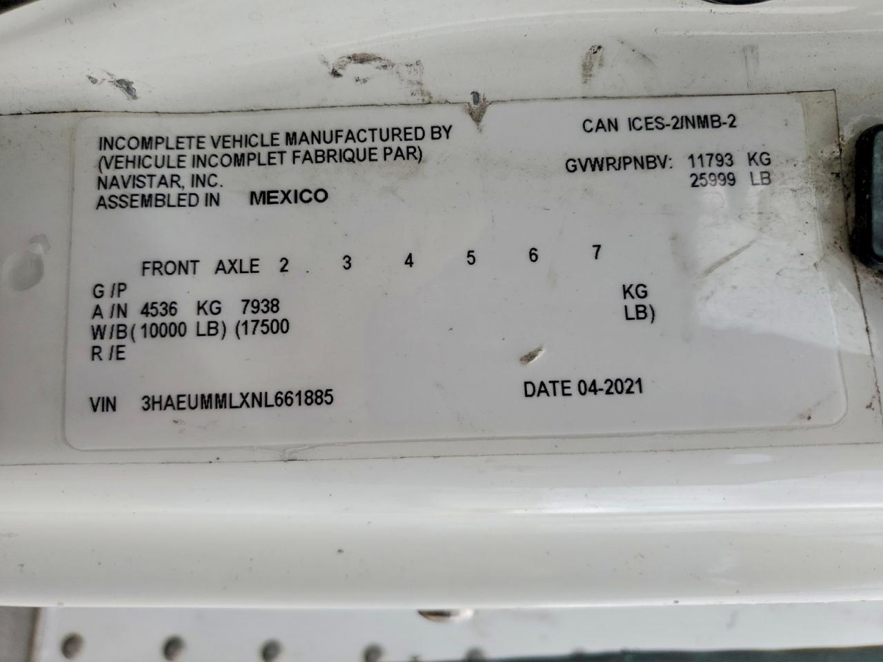 2022 International MV607-BOX Truck