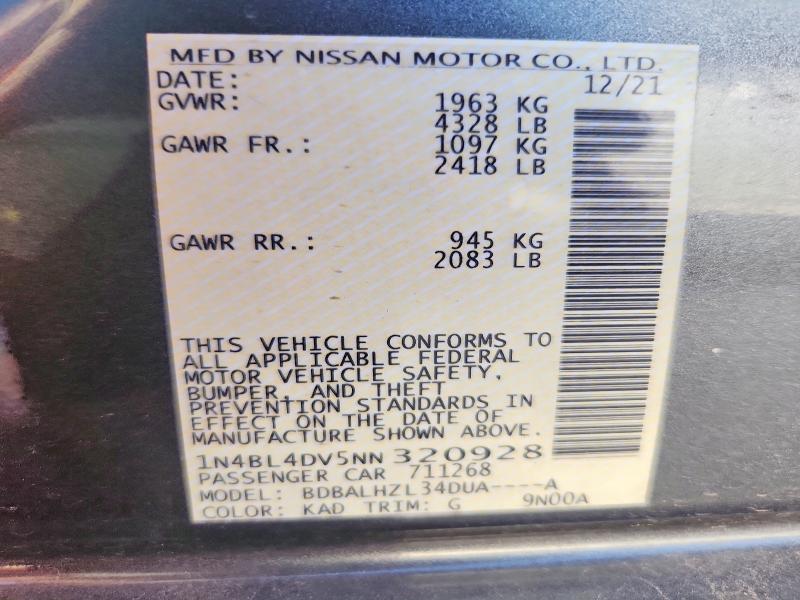 2022 Nissan Altima 2.5 sv