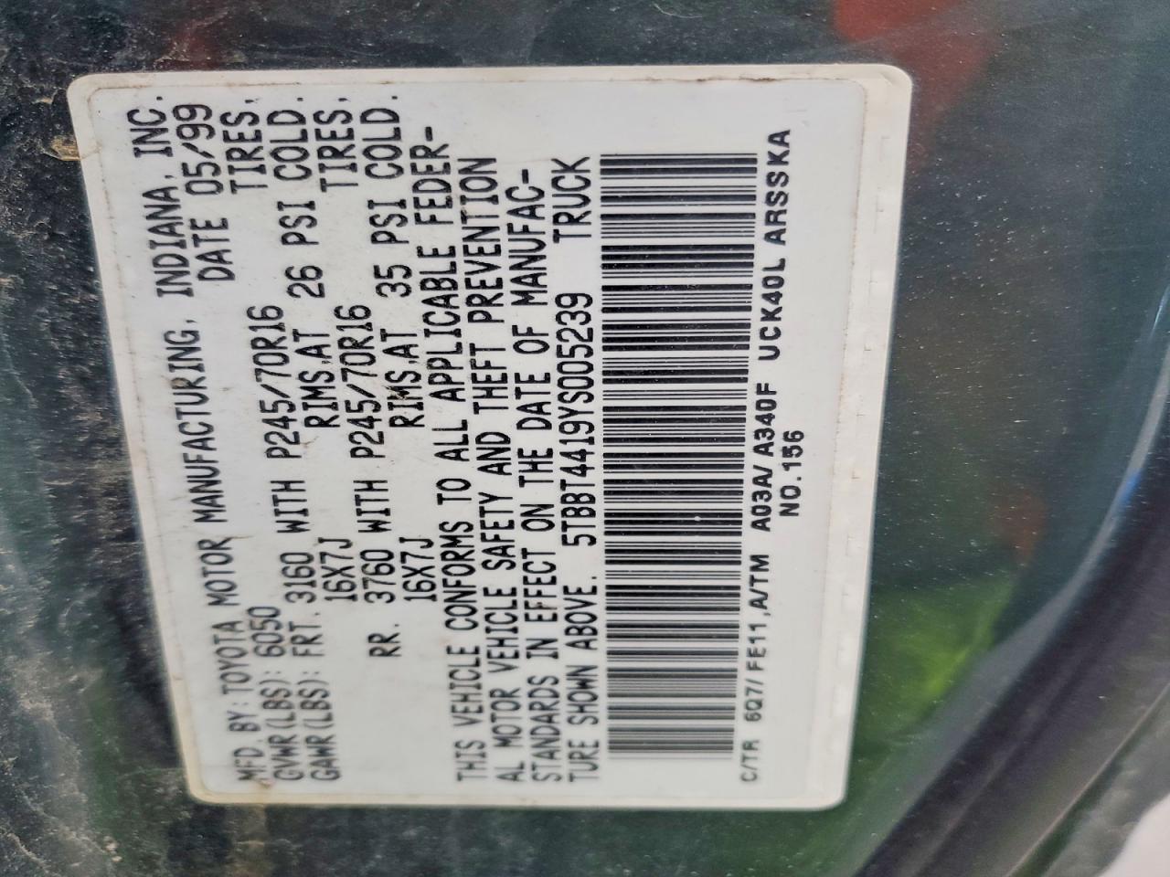 2000 Toyota Tundra SR5