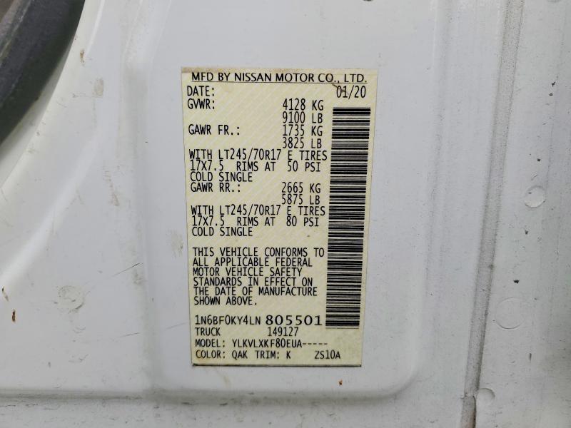 2020 Nissan NV 2500 Utility / Service Van