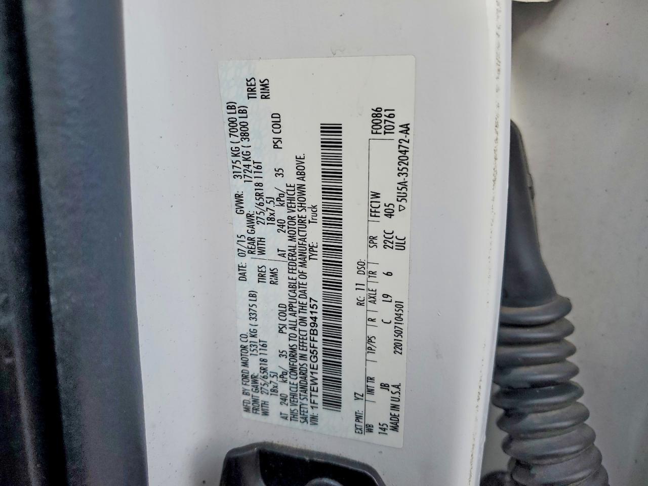 2015 Ford F150 Supercrew