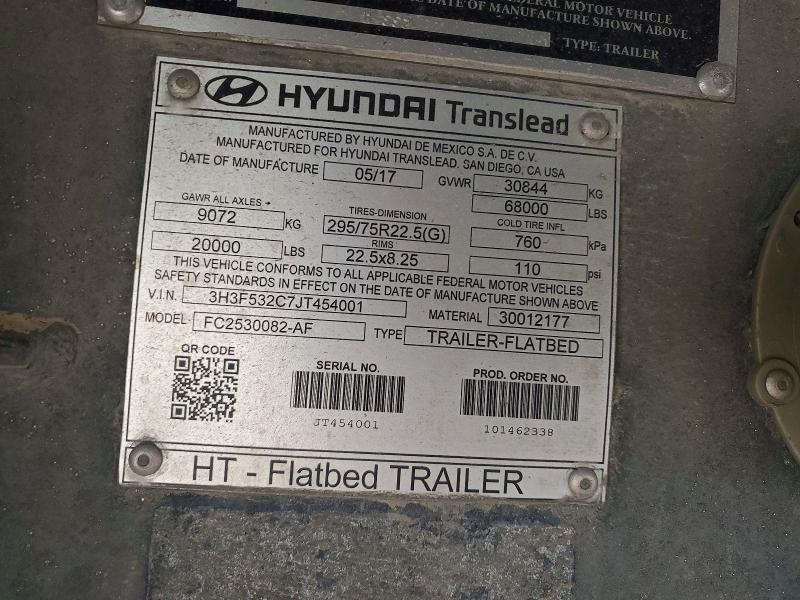 2019 Hyundai Translead Inc 2019 Hyundai Translead FC2530082-AF Side Curtain T