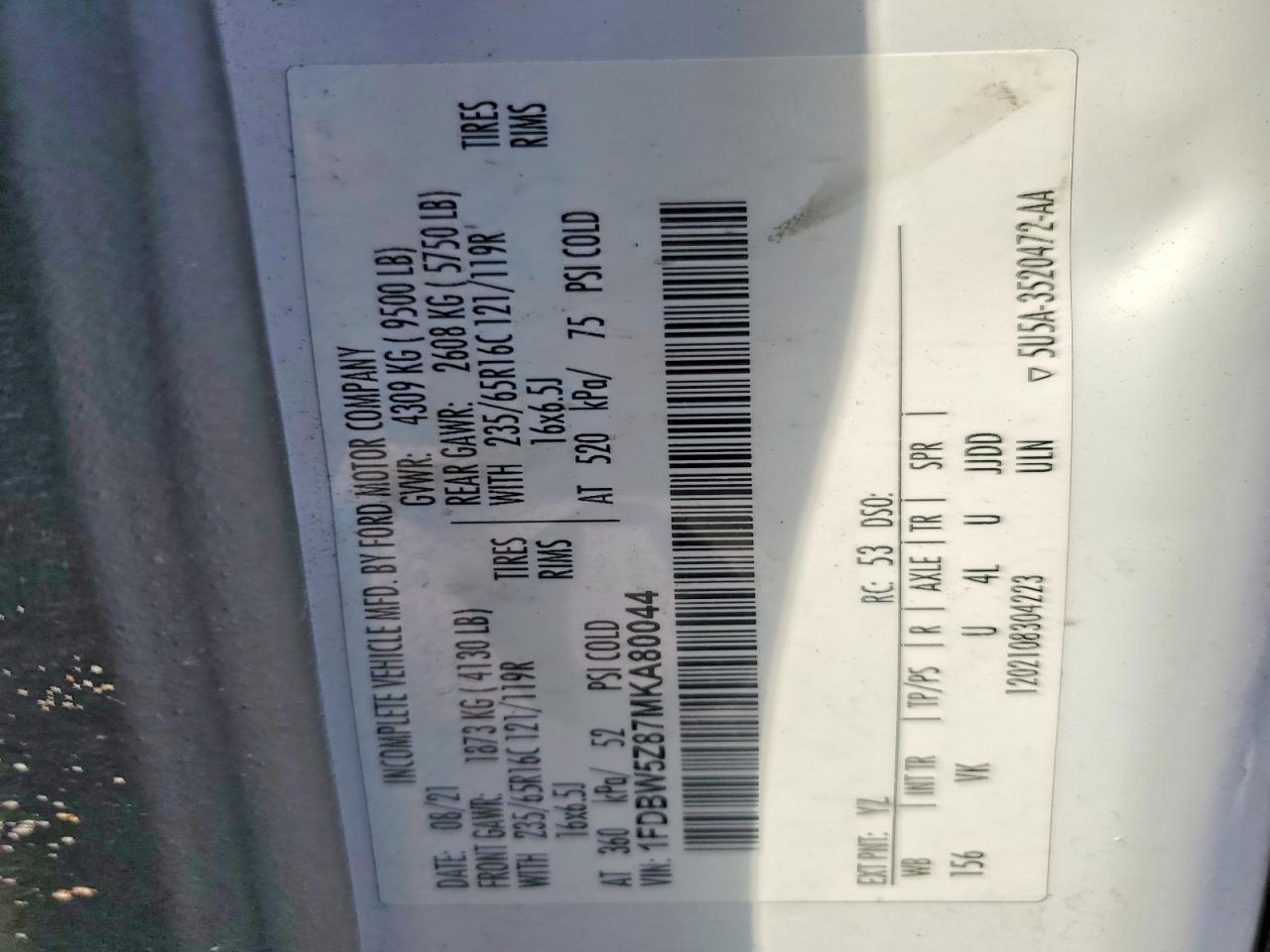 2021 Ford Transit Delivery Truck