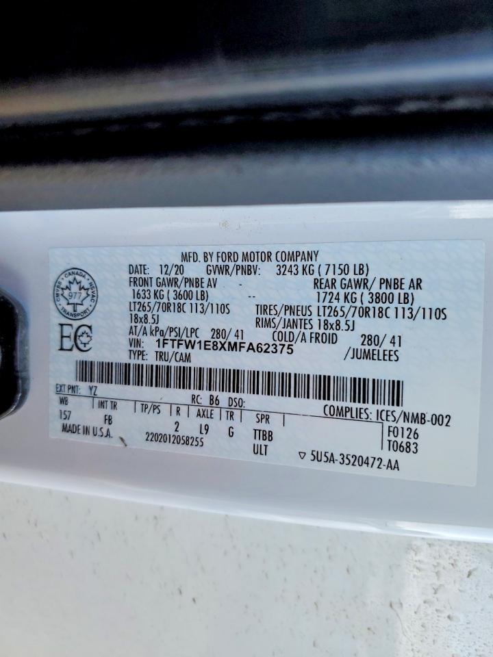 2021 Ford F150 Supercrew