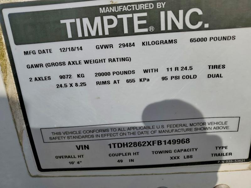 2015 Timpte Grain Trailer