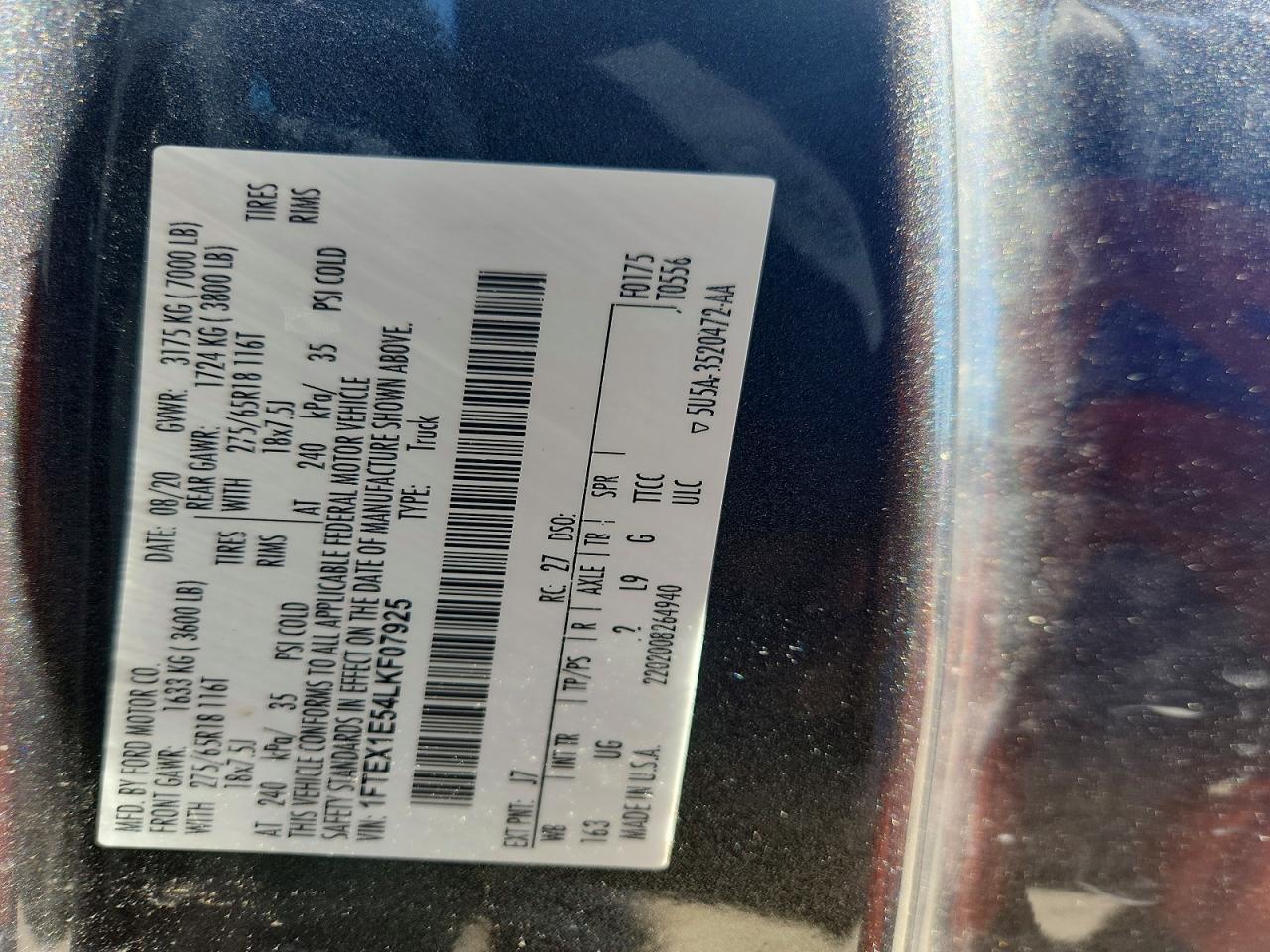 2020 Ford F150 Super Cab