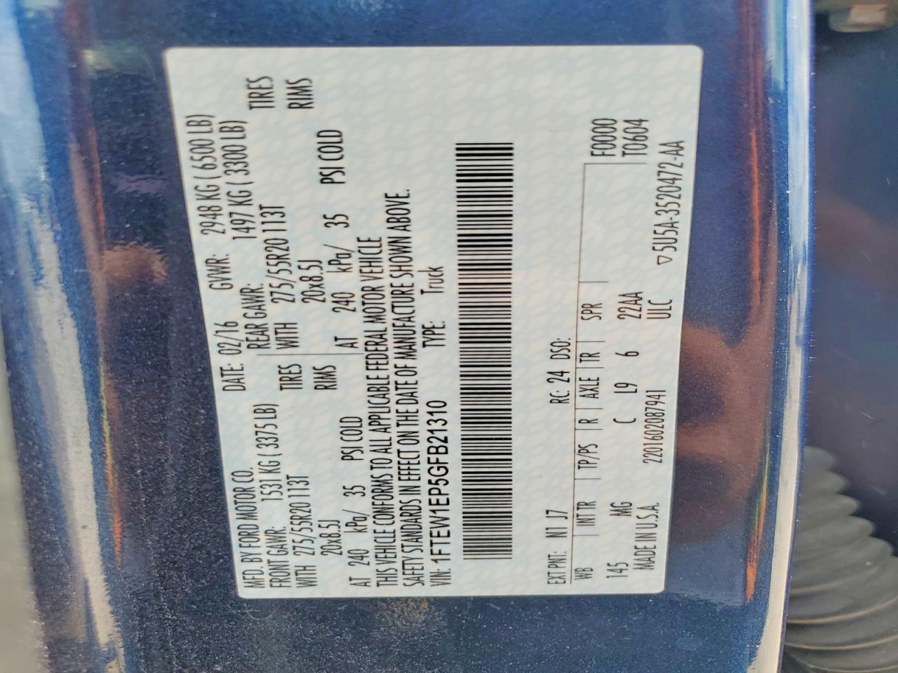 2016 Ford F150 Supercrew