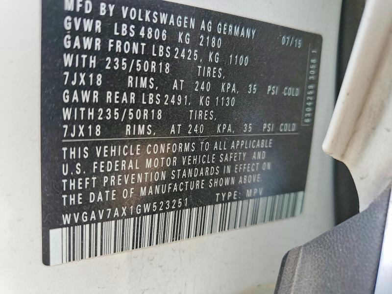 2016 Volkswagen Tiguan s