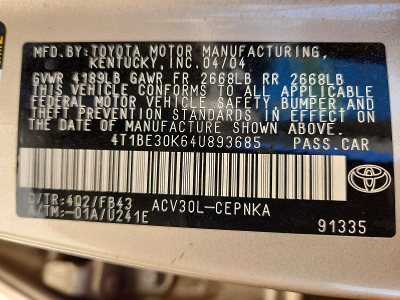 2004 Toyota Camry le