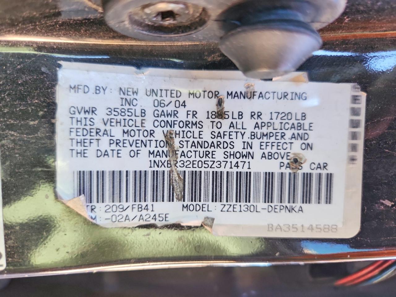 2005 Toyota Corolla le