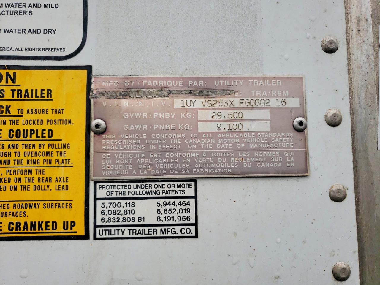 2015 Utlity Trailer DRY Van 53