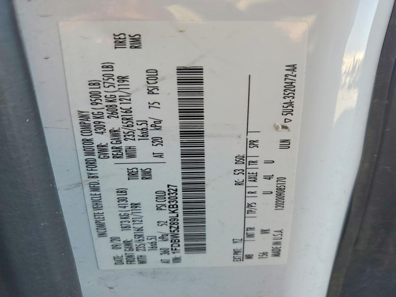 2020 Ford Transit Delivery Truck