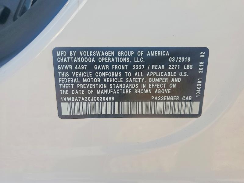 2018 Volkswagen Passat se