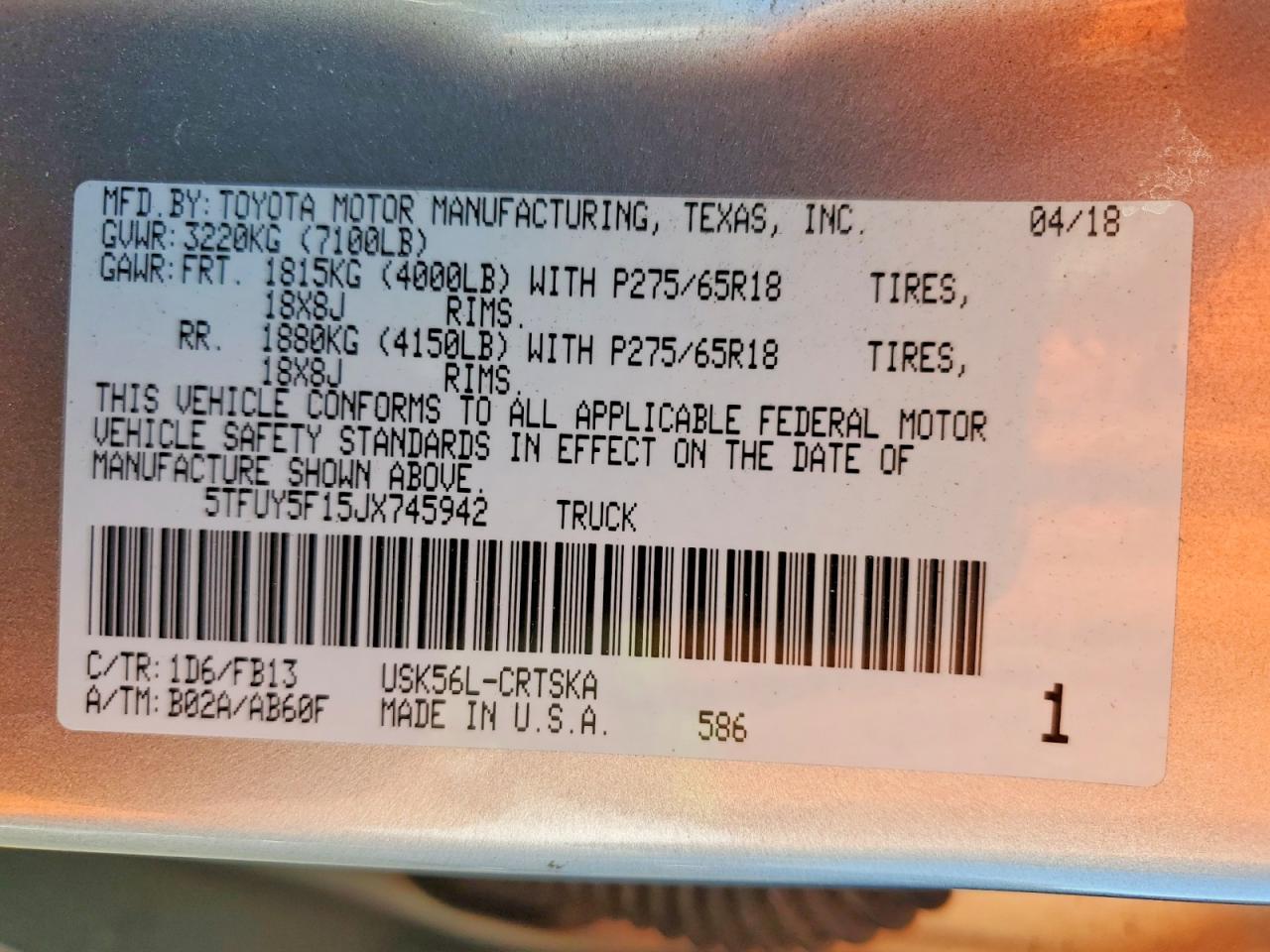 2018 Toyota Tundra SR5