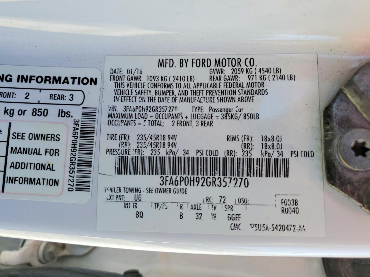 2016 Ford Fusion se