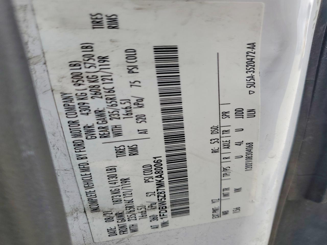 2021 Ford Transit Delivery Truck