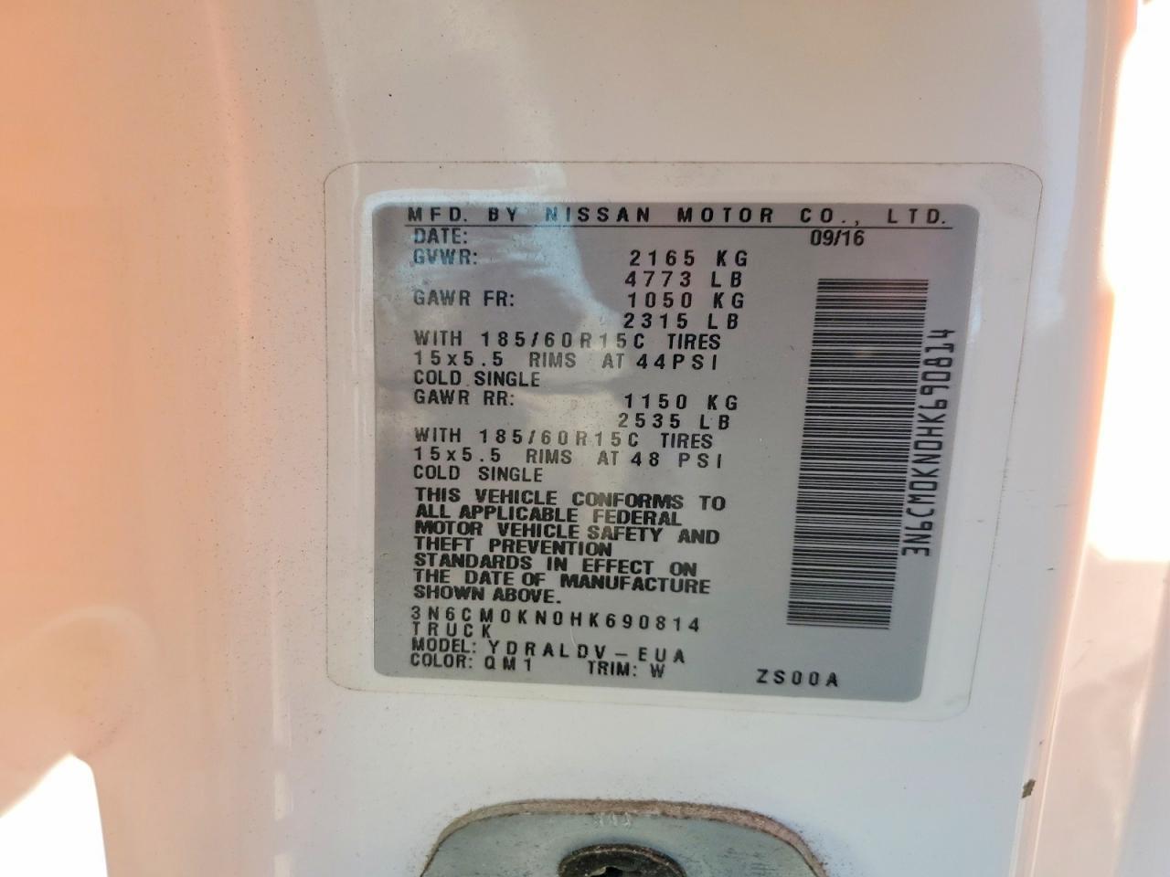 2017 Nissan NV200 Delivery Van